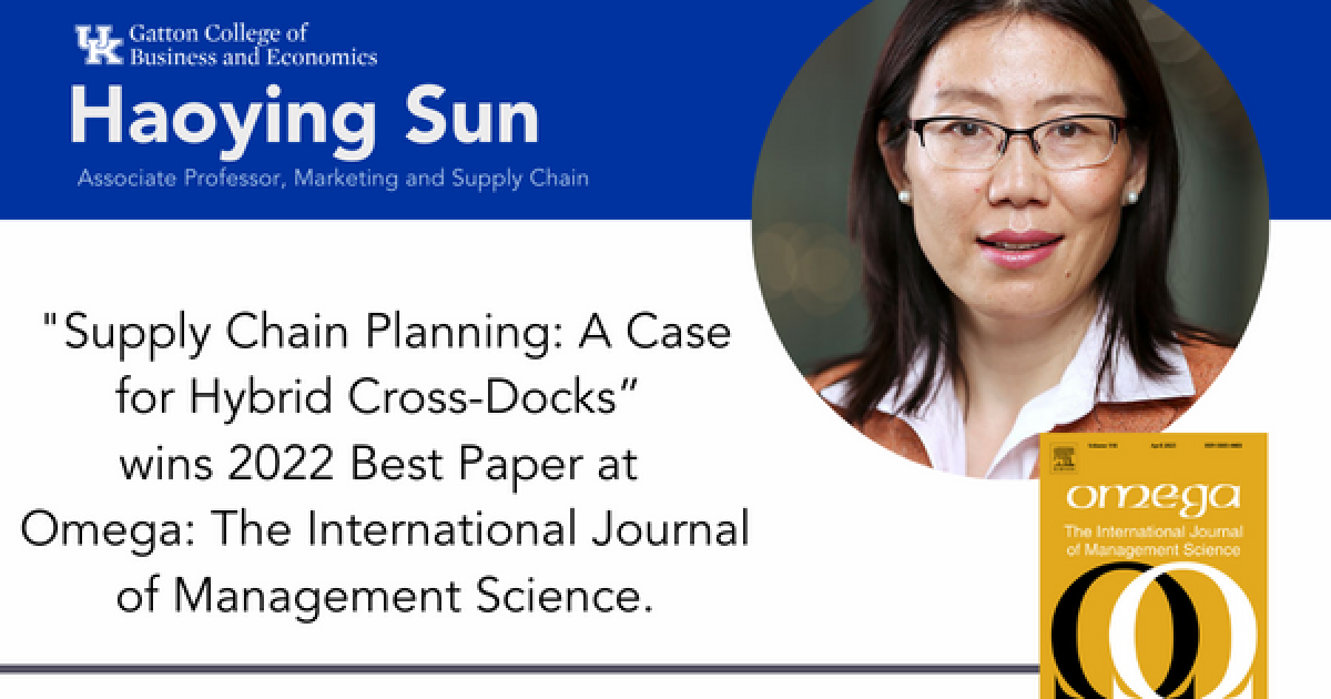 Haoying Sun Paper Wins Best Paper in Omega The International